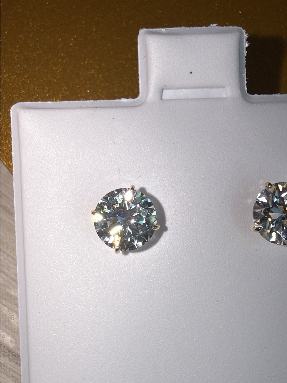 10K Solid Gold Moissanite Stud Earrings 1.68 CTTW Round Brilliant - Picture 6 of 7
